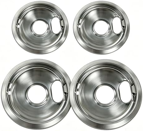 Gas Range Burner Drip Pans Set 2x6 Inch + 2x8 Inch 4PCS by Velodi