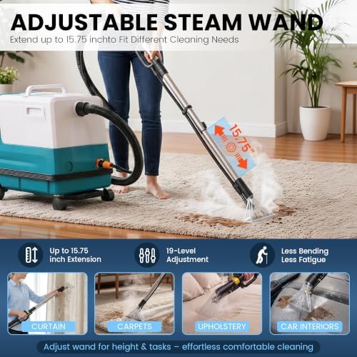 Commercial Carpet Cleaner Machine with Steam, 2600W Carpet Extractor - Image 3