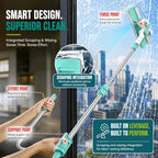 ORIXA U Shaped Window Cleaner for Outside Windows, Extendable Telescopic Pole with Rotatable Squeegee Head, Clean Exterior Glass from Inside, 2 Reusable Microfiber Cloths - Image 4