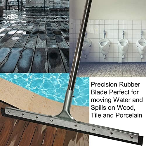 Floor Squeegee Scrubber 55inch Long Stainless Steel Handle with 22inch Wide Silicon Rubber Blade - Perfect Squeegee Broom for Floor Washing and Drying Shower Glass, Marble, Wood Surfaces - Image 5