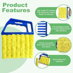 4Pcs Blind Cleaner Duster Tool Set with 7-Finger & 3-Finger Brushes，Washable Multi-Surface Dusting Kit for Wood Blinds, Venetian Blinds, AC Vents, Car Vents, Shutters & Fans (Yellow+Green) - Image 3