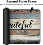 Multi-Design Stove Top Cover for Glass/Electric Stoves - 3-in-1 Heat-Resistant Protector Mat, Non-Slip Drying Rack 28"x20" (Grateful, 28" L x 20" W) - Image 6
