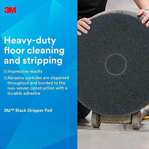3M Black Stripper Pad 7200, 17 in, 5/Case - Image 3