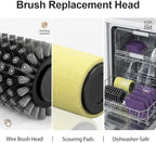 Replacement Brush Heads for Electric Grill Brush, 3-in-1 BBQ Brush Replacement Kit, Includes Stainless Steel Wire Brush Head, Polishing Pad ＆ Scouring Pad, Compatible with Model LZ-8054A 7 Pack - Image 2