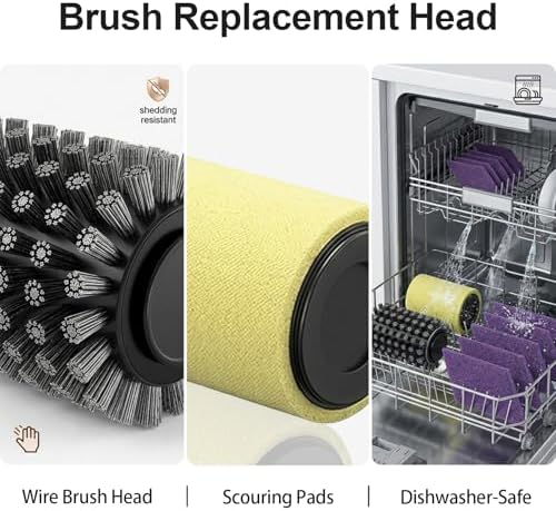 Replacement Brush Heads for Electric Grill Brush, 3-in-1 BBQ Brush Replacement Kit, Includes Stainless Steel Wire Brush Head, Polishing Pad ＆ Scouring Pad, Compatible with Model LZ-8054A 7 Pack - Image 2