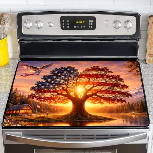 Stove Top Covers for Electric Stove, Glass Stove Top Cover 28.5x20.5 in by GIVEYOUTHEBEST