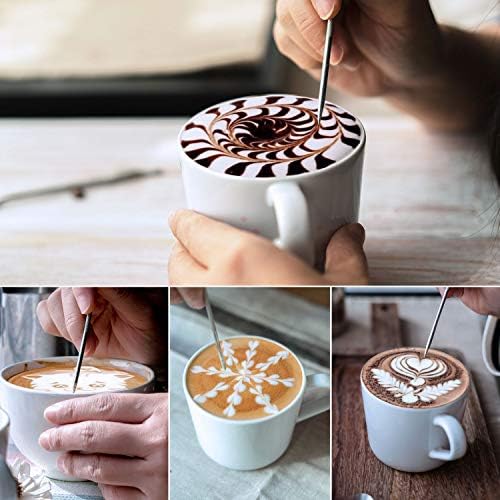 Milk Frothing Pitcher, Thicker Version 350ml 12oz Steaming Pitchers Stainless Steel Milk Coffee Cappuccino Latte Art Barista Steam Pitchers Milk Jug Cup with Decorating Pen - Image 6