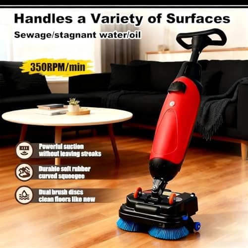 Multi-Functional Floor Buffer Polisher Machine, Commercial Floor Washer Dual Brush, 13000 Sqft/H, with 18" Cleaning Width, Efficient Cleaning for Home and Commercial Spaces - Image 4