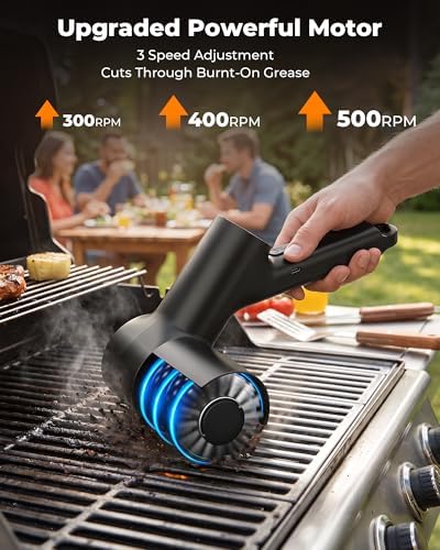 Electric Grill Brush, 3-Speed Cordless High-Speed Motor BBQ Grill Cleaner - Image 2