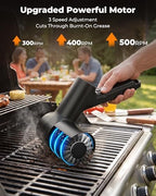 Electric Grill Brush, 3-Speed Cordless High-Speed Motor BBQ Grill Cleaner - Image 2