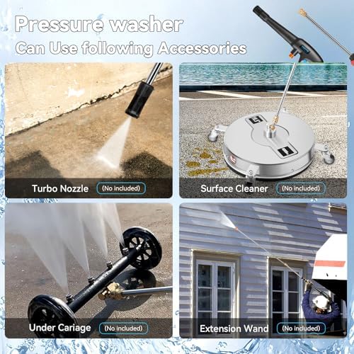 5000 PSI Adjustable Electric Pressure Washer, 2026 New Power Washer Pressure Adjustable (2500PSI-5000PSI) with 23ft Hose, 4 Nozzle and Detergent Tank for Cars, GFCI Protection, Upgraded Green - Image 4
