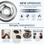 Chrome Stove Drip Pan with Trim Ring Fit for GE Hot point Stove - Image 5