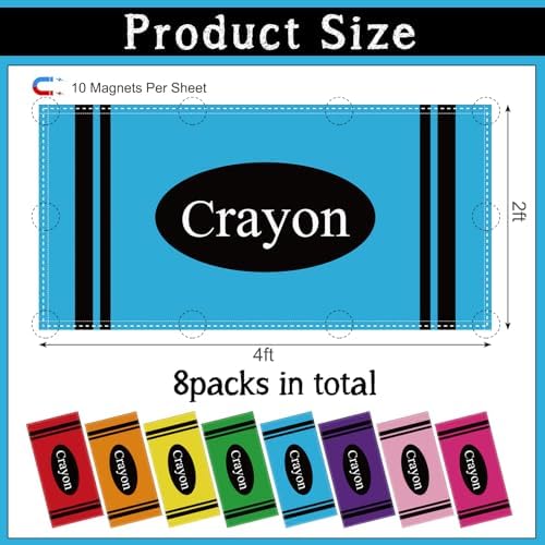 8Pcs Classroom Fluorescent Magnetic Light Covers,2x4 FT Colorful Crayon - Image 2