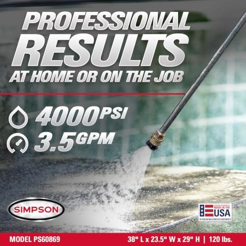 Simpson Cleaning PS60869 PowerShot 4000 PSI Gas Pressure Washer, 3.5 GPM AAA Triplex Pump, Honda GX270 Engine, Includes Spray Gun, Wand, 5 QC Nozzle Tips, 3/8-inch x 50-Foot Monster Hose, 49-State - Image 2