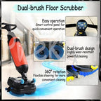 17" Commercial Floor Scrubber, 17" Floor Machine Efficient Cleaning,Carpet Extractor Power Scrub Brush,Walk-Behind Commercial Cleaning Machine, for Home, Office & Bathroom Gray - Image 2