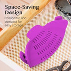 Kitchen Gizmo Snap N Strain Pot and Pasta Strainer - Strainers and Colanders - Adjustable Silicone Clip On Strainer for Pots, Pans, and Bowls - Kitchen Colander - Purple (Pack of 2) - Image 4