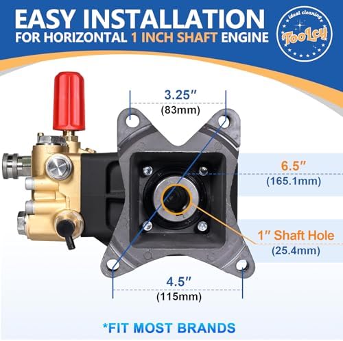 TOOLCY 1" Shaft Pressure Washer Pump 4300 PSI with Adjustment Unloader - Image 4