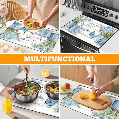 Stove Top Covers for Electric Stove: 30''×21'' Stove Mat Protective Cooktop Cover Expands Counter Area, Kitchen (Butterfly) - Image 7