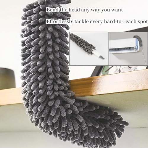 20FT Long Duster for High Ceilings, 3.4-14FT Cobweb Duster with Extension Pole, High Reach Duster Kit with Washable Head for Cleaning Ceiling Fans, Ceilings, Cobwebs - Image 6