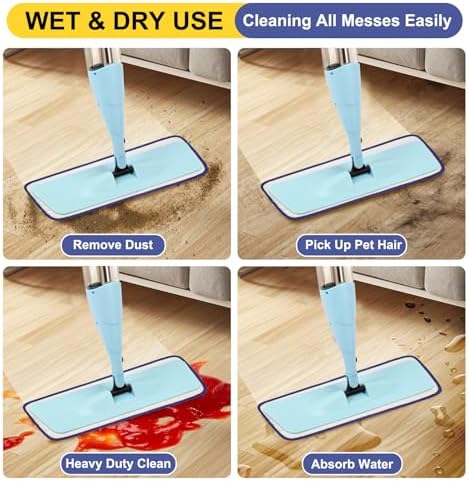 10 Pack 16.5 inch Reusable Mop Pads Microfiber Spray Mop Replacement Heads for Wet/Dry Mops Compatible with Bona Floor Care System - Image 6