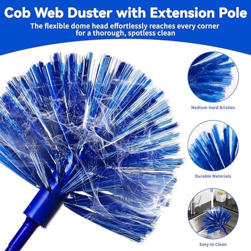 Duster with Extension Pole, 7 in 1 Cleaning Kit with Microfiber Dusters - Image 6
