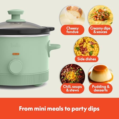 bella 1.5qt Non-Toxic Manual Slow Cooker with 3 Heat Settings, Seaglass - Image 6