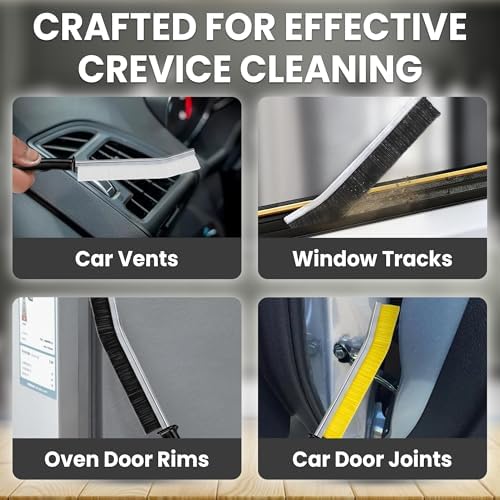 Crevice Cleaning Brush Set 6Pcs Hard Bristle Tools for Narrow Spaces - Image 7