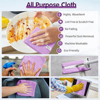 FIXSMITH Purple Microfiber Cleaning Cloth -Pack of 8, Highly Absorbent Cleaning Rags, 16"X12" All Purpose Cleaning Towels for Housekeeping, Kitchen, Car, Lint Free and Reusable Microfiber Towels - Image 5