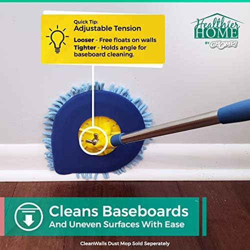 Chomp! Microfiber Mop Refill Pack: 5 Minute CleanWalls 2-pak Giant Noodle Blue Duster Reusable Washable, Window/Door Frame Cleaner and Baseboard Dusts - Dry Dusting Pads - Image 3