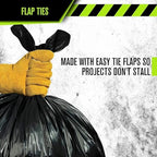 Aluf Plastics 60 Gal Black Coreless Roll Trash Bags, E-Z Tie (Pack of 100) - Image 5