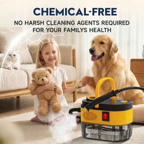 KEROMEE Steam Cleaner, Portable Steamer for Cleaning with 15pcs Accessories, 6-Level Adjustable and 15s Heat-Up, Handheld Steam Cleaner for Home, Dirt, Grease, Grout, Tile, Floor, Car Detailing - Image 3