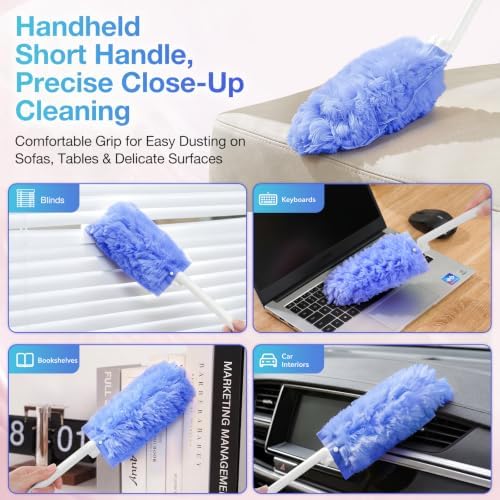 OskokClean Duster Refills Kit with 13" Handle, 10 Count, Blue - Image 5