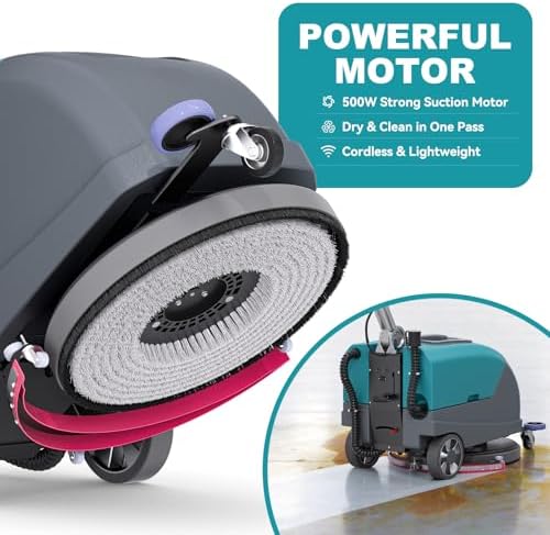 C5 18" Walk-Behind Commercial Floor Scrubber Machine, 500W Motor - Image 3