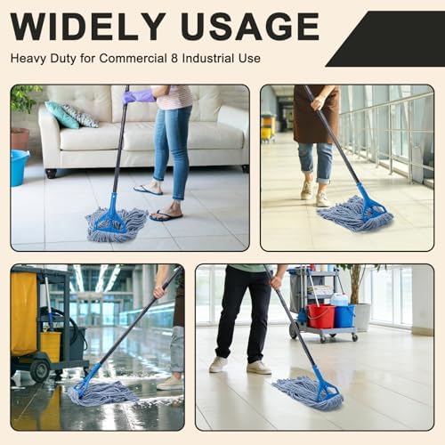 Commercial Industrial Mop with 3 Extra Large Reusable Replacement Head - Image 2