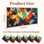 6 Pcs Fluorescent Light Covers for Ceiling Lights abstract stained glass features an intricate arrangement Magnetic Decorative Shade Filters 4x2 ft for Classroom Office Hospital Decor - Image 2