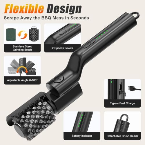COO Electric Grill Brush, Cordless Rechargeable BBQ Cleaner - Image 3