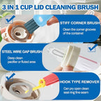 3 in 1 Cup Lid Cleaning Brush, 4PCS Multifunctional Crevice Cleaning Brush for Water Bottle Insulated Cup Tumbler Lid Groove Narrow Space Detail Cleaner Home Kitchen Gadgets - Image 3