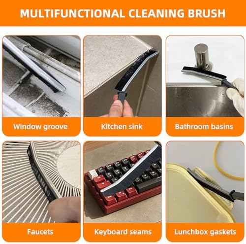10Pcs Hard-bristled Crevice Cleaning Brush, Multifunctional Thin Gap Scrub Brush, Bathroom Cleaner Tools for Household Use, Kitchen, Window, Toilet, Grout, Faucets, Car - Image 5