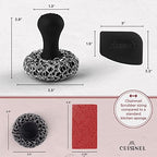 Cuisinel Cast Iron Chainmail Scrubber + Pan Scraper - Ergonomic Design Stainless/Silicone Cleaner for Pots & Skillets - Easy to Clean, Dishwasher Safe, Cookware Sponge Accessory - Image 4