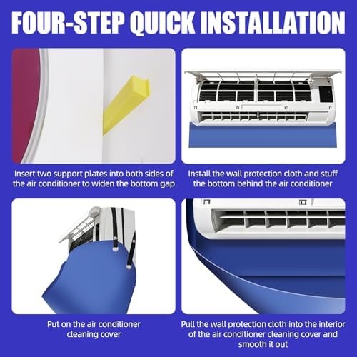 Ac Cleaning Bag with Wall Protection Cloth, 13Pcs Mini Split Cleaning Kit, Split Unit Cleaning Kit, Quick and Efficient Cleaning Tool for Wall Ac Units - Image 7