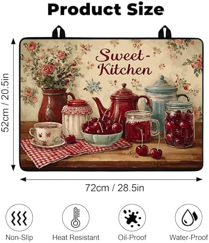 Heat-resistant Stove Top Cover - 28.5" X 20.5" Cooktop Protector Covers, Scratch-resistant Washable Pad Kitchen Countertop Mat (Teapot, 28.5" x 20.5") - Image 2