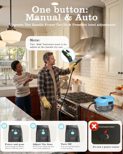 Steam Cleaner,2500W Steam Cleaner 1.6L Tank,10s Heat-Up 3-Level Handle,Handheld Steamers,Portable Steamer for Cleaning,Steamer for Cleaning,34PCS Accessories for Home Car Tile Grout Couch Grease Dirt - Image 3