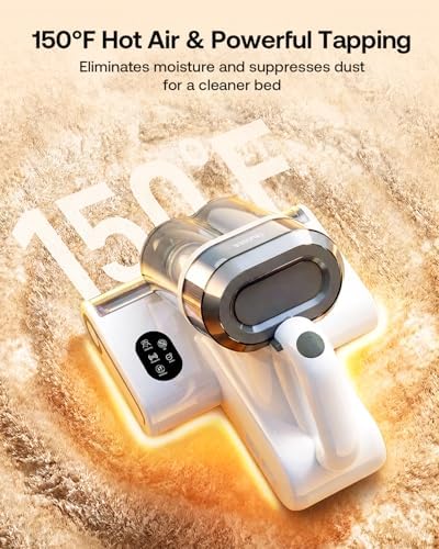 Trucozie Mattress Vacuum Cleaner with 275nm UV-C Light & 149℉ Heat, 16Kpa Powerful Suction Bed Vacuum for Pet Hair & Dander, Smart Dust Sensor, Anion & Aromatherapy, Corded for Bed, Sofa, Couch, White - Image 6