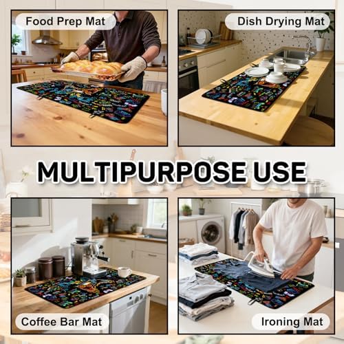Gamer Stove Top Cover for Electric Stove 28 "x 20 ", Video Games Lover Heat Resistant Glass Top Stove Cover Protector, Glass Cooktop Covers, Kitchen Non-Slip Drying Mat Flat Electric Stove Top Covers - Image 7