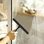 Shower Squeegee for Glass Doors,10-Inch Shower Glass Squeegee, Matte Black Shower Squeegee for Shower Doors,Mirror,Windows, with Shower Door Hook and Adhesive Hook - Image 6