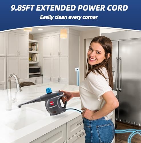 Handheld Steam Cleaner, Pressurized Multi-Surface Steam Shot with 13 Accessories, Safety Lock, Steamer for Cleaning Floor, Upholstery, Grout, Windows, Couch and Car, Grey - Image 2