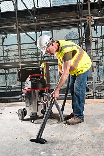 RIDGID 50353 1610RV Stainless Steel 16-Gal. Wet Dry Shop Vacuum with Cart, 6.5 Peak HP Motor, Large Wheels, Pro Hose, Drain, and Blower Port, Red - Image 2