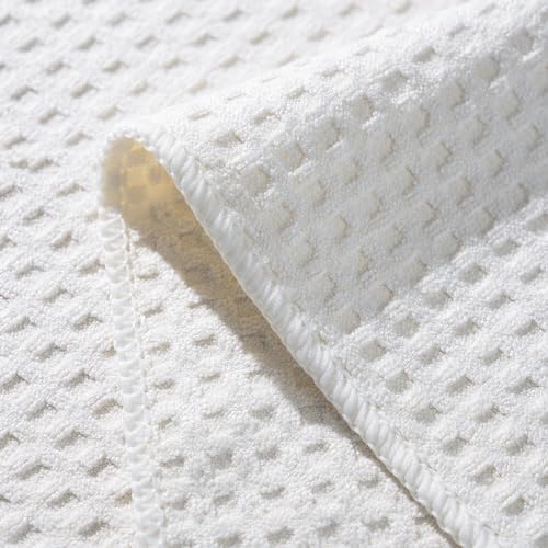 POLYTE Ultra Premium Microfiber Kitchen Dish Hand Towel Waffle Weave, 8 Pack (16x28 in, Off White) - Image 2