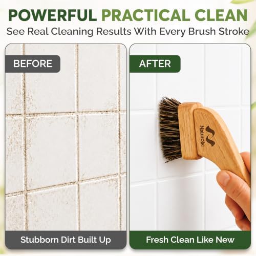 All-Natural Grout Brush Set | Wooden Cleaning Brush for Tile and Floor | Durable Floor Scrubber for Bathroom and Kitchen | Eco-Friendly Household Cleaning Tools – Pack of 2 - Image 4