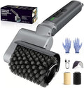 Electric Grill Brush, Cordless BBQ Cleaner, 3-Speed & Angle Adjustable, 3-in-1 Kit with Gloves, Reinforced Bristles, 150Mins Runtime, Removable & Dishwasher Safe for Outdoor BBQ Grates (Light Gray) by Unknown